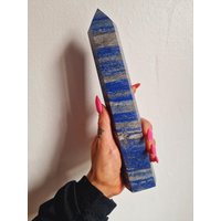 Lapis Lazuli Turm Poliert - Großer Punkt Kristall 776G Der Wahrheit Und Stimme Gehör Geben Halschakra von SixthsenseFinds