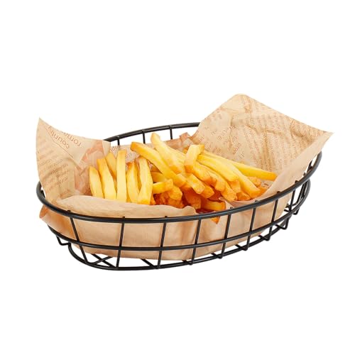 Siyzda Ovale Fast-Food-Körbe aus Metall, Draht-Brotkorb zum Servieren, wiederverwendbare Chip-Burger, Obst-Gemüse-Schüssel, Aufbewahrung für Küchentisch, Restaurants, Snackbar, 24,1 x 16 x 5,1 cm (6 Siyzda Ovale Fast-Food-Körbe aus Metall, Draht-Brotkorb zum Servieren, wiederverwendbare Chip-Burger, Obst-Gemüse-Schüssel, Aufbewahrung für Küchentisch, Restaurants, Snackbar, 24,1 x 16 x 5,1 cm (6 von Siyzda