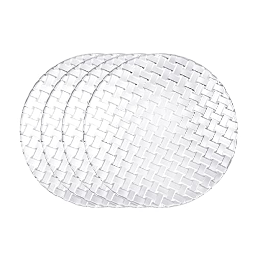 Sizikato 4 x transparente Glas-Snackteller, 15,2 cm, getrocknete Obstteller, Dessertteller für Zuhause und KTV, Rattan-Prägung von Sizikato