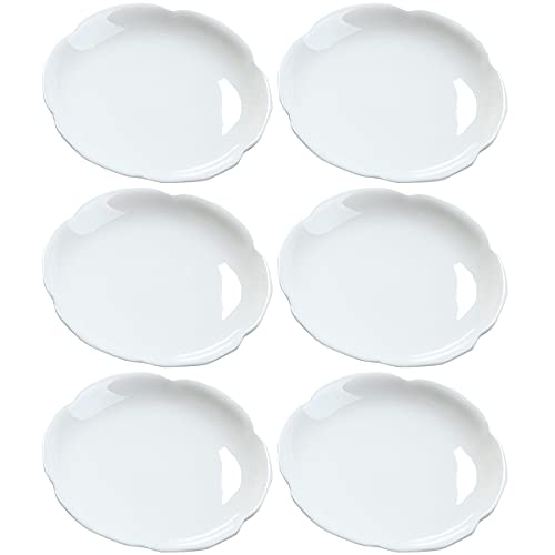 Sizikato 6 x weiße Porzellan-Tee-Untersetzer, 8,4 cm Teebeutel-Untersetzer, 6 Stück von Sizikato