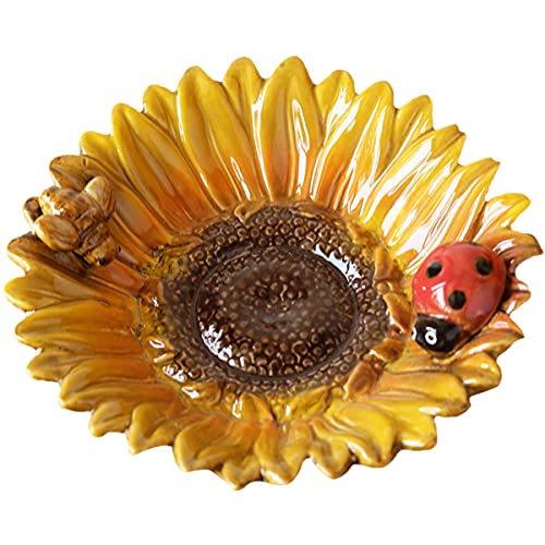 Sizikato Porzellan-Sonnenblumen-Aschenbecher, Heimdekoration, Seifenschale, niedliche Insektenstatue von Sizikato