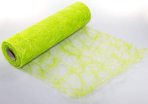 1 Rolle Sizoweb Vlies, 30 cm x 25 m, kiwigrün (Farbnummer: 6280), Tischläufer, Tischband. Ideal für Dekoration bei besonderen Anlässen wie Hochzeit, Taufe, Kommunion, Weihnachten und viele mehr. von Inateck
