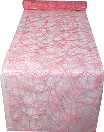 25m Sizoweb ® Original Tischband Tischläufer Tischdeko Faserseide 30cm / 300mm, Farbe:rosa von YAMOOCO