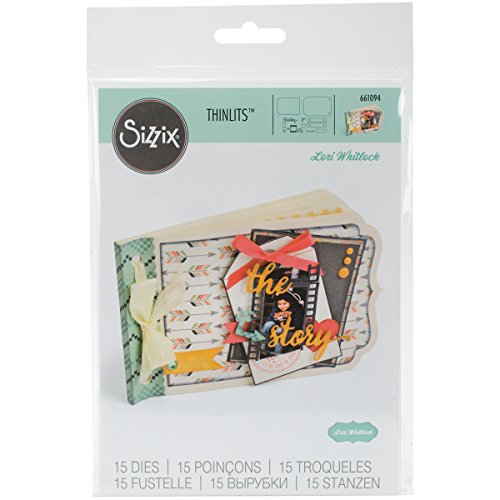 Sizzix, Mehrfarbig, Thinlits Stanzschablonen-Set 661094, Mini-Album von Lori Whitlock, 15er-Pack, Einheitsgröße von Sizzix