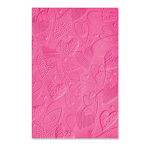 Sizzix 3-D Textured Impressions Prägeschablone Mark Making Hearts von Kath Breen | 666038 | Kapitel 4 2022 Emboss, Grey, One Size von Sizzix