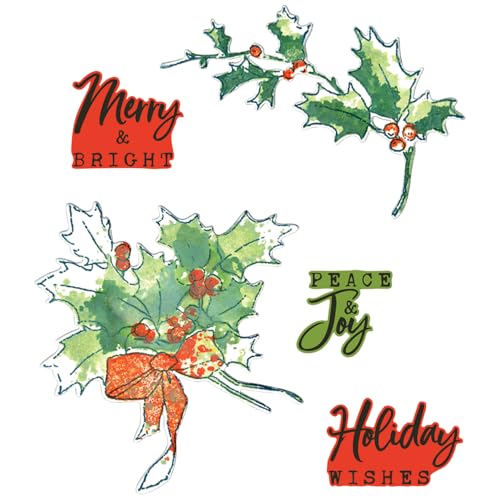 Sizzix 49 and Market transparente Stempel mit Rahmen, A5-Stempel, Bleistiftlinie, Stechpalme Sizzix 49 and Market transparente Stempel mit Rahmen, A5-Stempel, Bleistiftlinie, Stechpalme von Sizzix