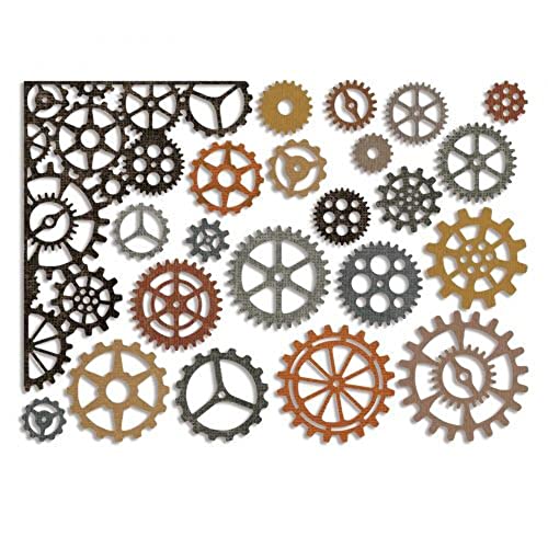 Sizzix 661184 Thinlits Zahnräder von Tim Holtz Stanzen, 22 in Packung, Mehrfarbig, 19 x 14.5 x 0.5 cm Sizzix 661184 Thinlits Zahnräder von Tim Holtz Stanzen, 22 in Packung, Mehrfarbig, 19 x 14.5 x 0.5 cm von Sizzix
