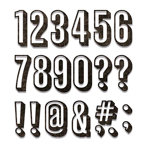 Sizzix 664808 Thinlits Schneideisen Set, 21PK, alphanumerische Schattenzahlen, von Tim Holtz von Sizzix