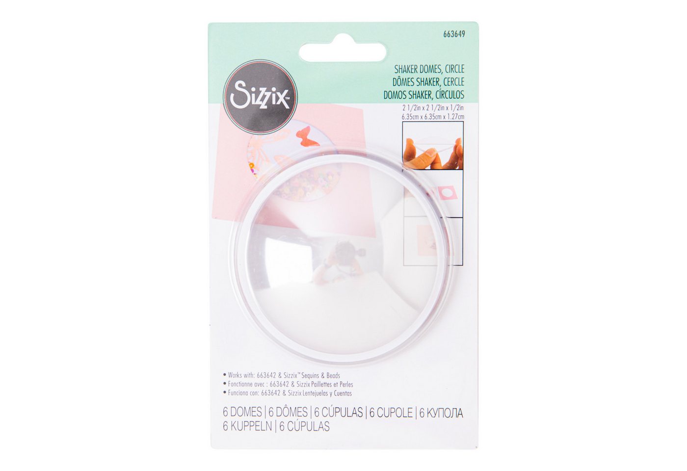 Sizzix Dekorationsfolie Sizzix Shaker Domes Rund, Ø6,4 cm von Sizzix