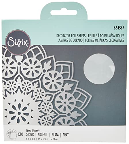 Effectz Dekorative Folienblätter Silber 6 „x 6" 10 shts von Sizzix