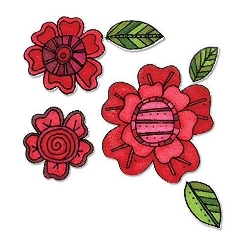 Sizzix Flowers No.5 Framelits Stanzen Set mit Stempeln, 8er Packung von Sizzix