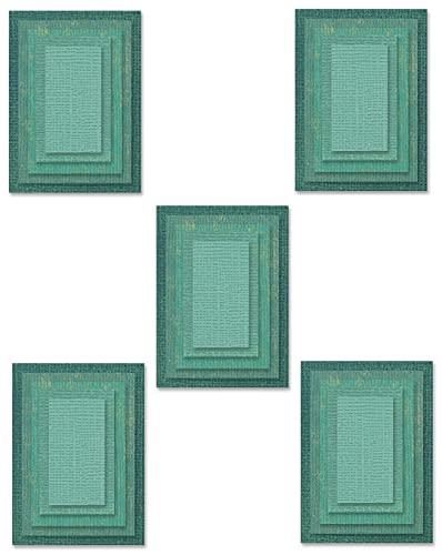 Sizzix Stacked Tiles Rectangles by Framelits Die Set 25PK-Gestapelte Fliesen Rechtecke von Tim Holtz, 665433, Papier Metall, Multicolor, Einheitsgröße von Sizzix