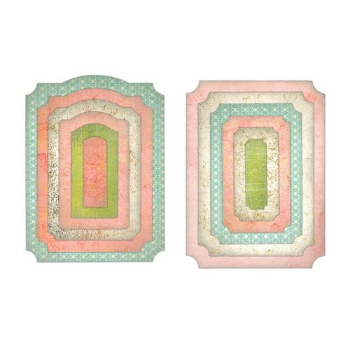 Sizzix Framelits Stanzen Set Fancy Cards, 12er Packung von Sizzix