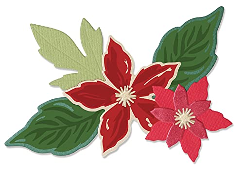 Sizzix Framelits Stanzformen-Set, 6 Stück, mit Stempeln, saisonale Blumen von Lisa Jones, 665331, Multicolore, Einheitsgröße von Sizzix