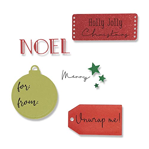 Sizzix Framelits Stanzschablonenset mit Stempeln Holly Jolly Christmas von Olivia Rose | 665023 | Stanzschablonen aus Metall für Karten, Scrapbooking, Papierhandwerk und mehr von Sizzix