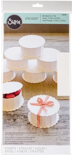 Sizzix Surfacez - Pappe 656492, Weiß, 6 Stk, 15cm x 33cm von Sizzix