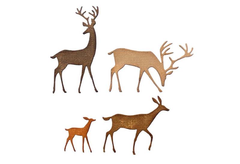 Sizzix Motivschablone Darling Deer by Tim Holtz, 4 Teile von Sizzix