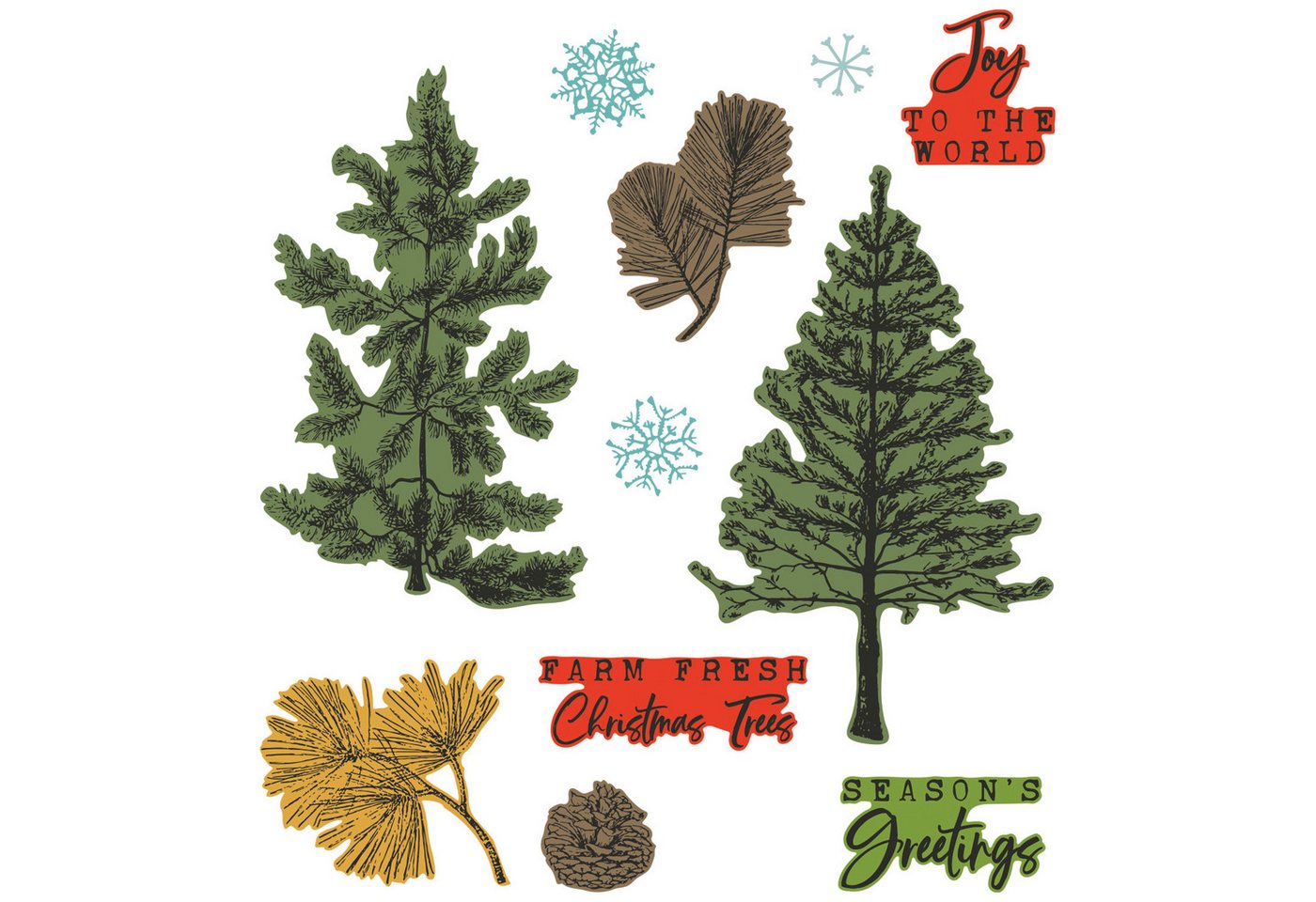 Sizzix Motivschablone Framelits Stanzschablone und Clear Stamps Pine Hol, 21 Teile Sizzix Motivschablone Framelits Stanzschablone und Clear Stamps Pine Hol, 21 Teile von Sizzix