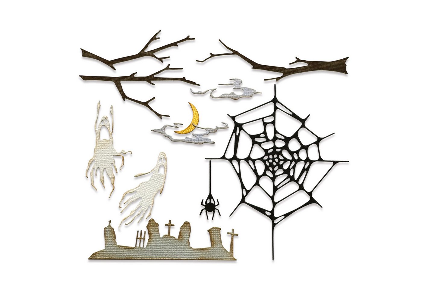 Sizzix Motivschablone Fright Night by Tim Holtz, 11-tlg., Motivgröße 1,3-8,2 cm Sizzix Motivschablone Fright Night by Tim Holtz, 11-tlg., Motivgröße 1,3-8,2 cm von Sizzix