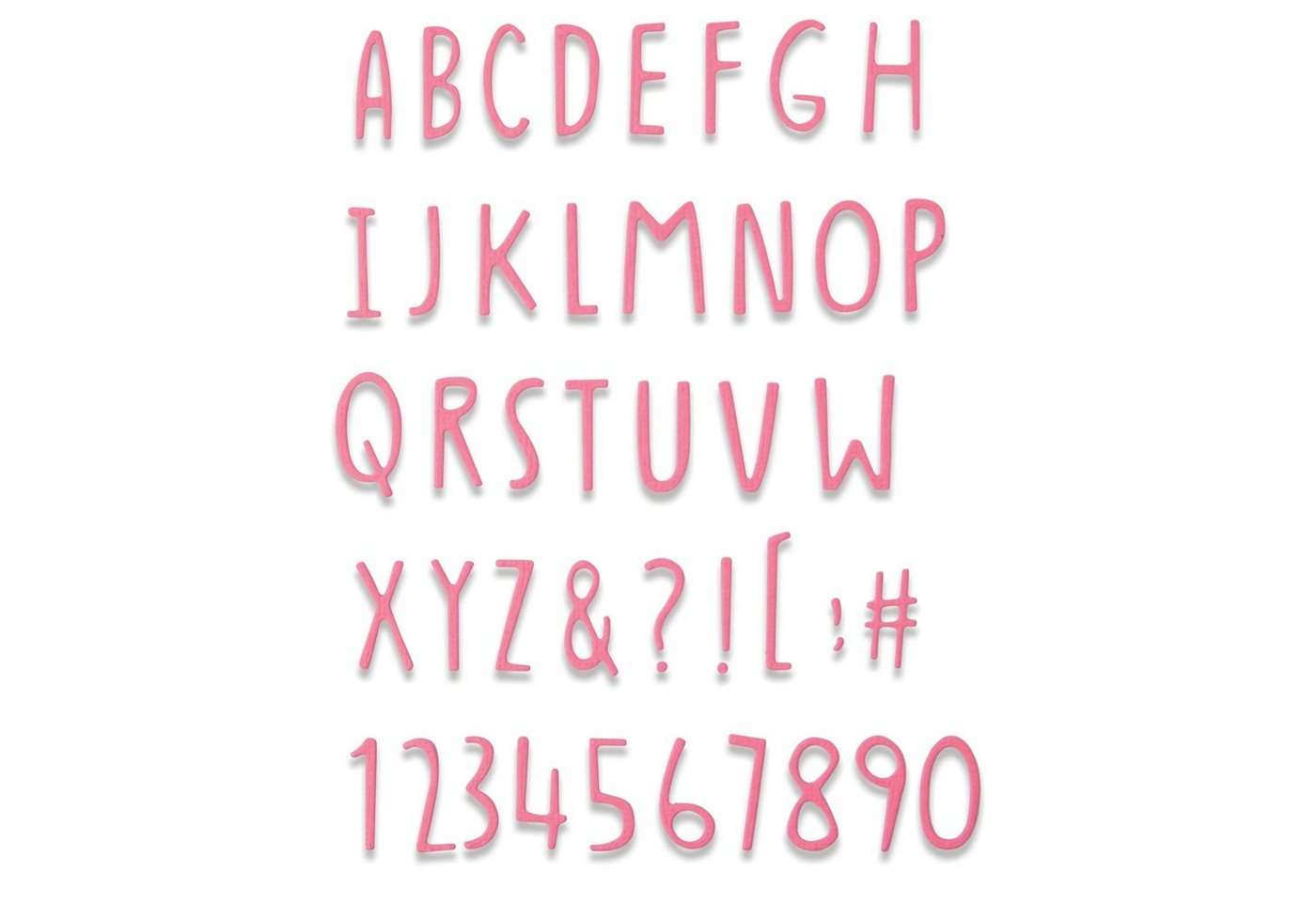 Sizzix Motivschablone Hand Drawn Alphabet, 42 Teile von Sizzix