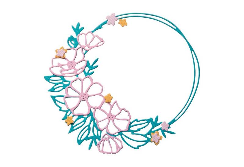 Sizzix Motivschablone Stanzschablone Floral Round, Thinlits von Sizzix
