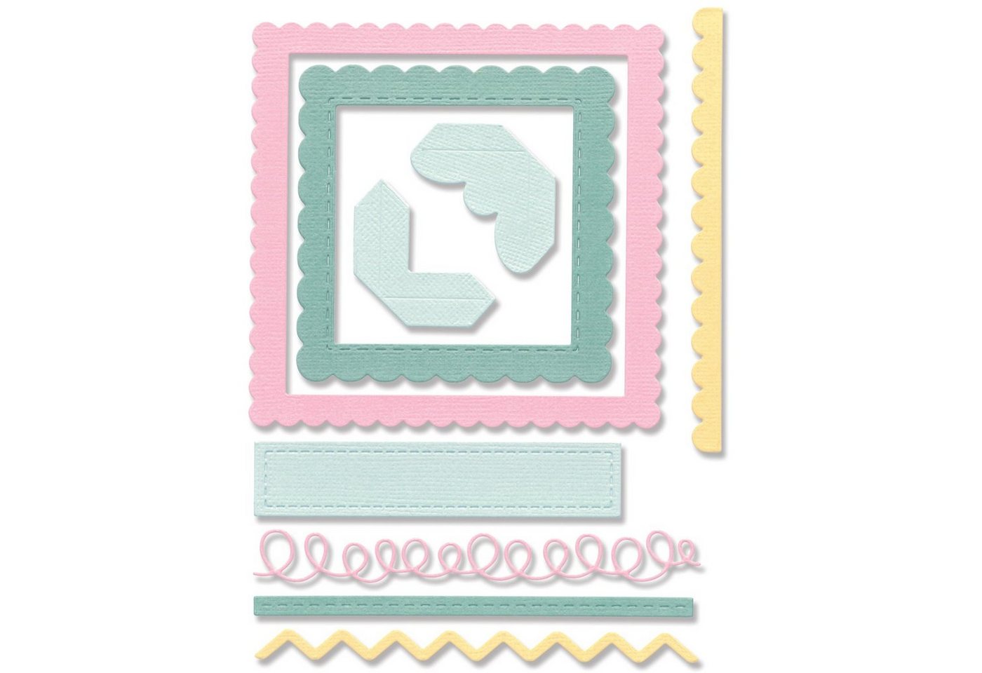Sizzix Motivschablone Thinlits Stanzschablone Fabulous Frames & Borders, 9 Teile Sizzix Motivschablone Thinlits Stanzschablone Fabulous Frames & Borders, 9 Teile von Sizzix