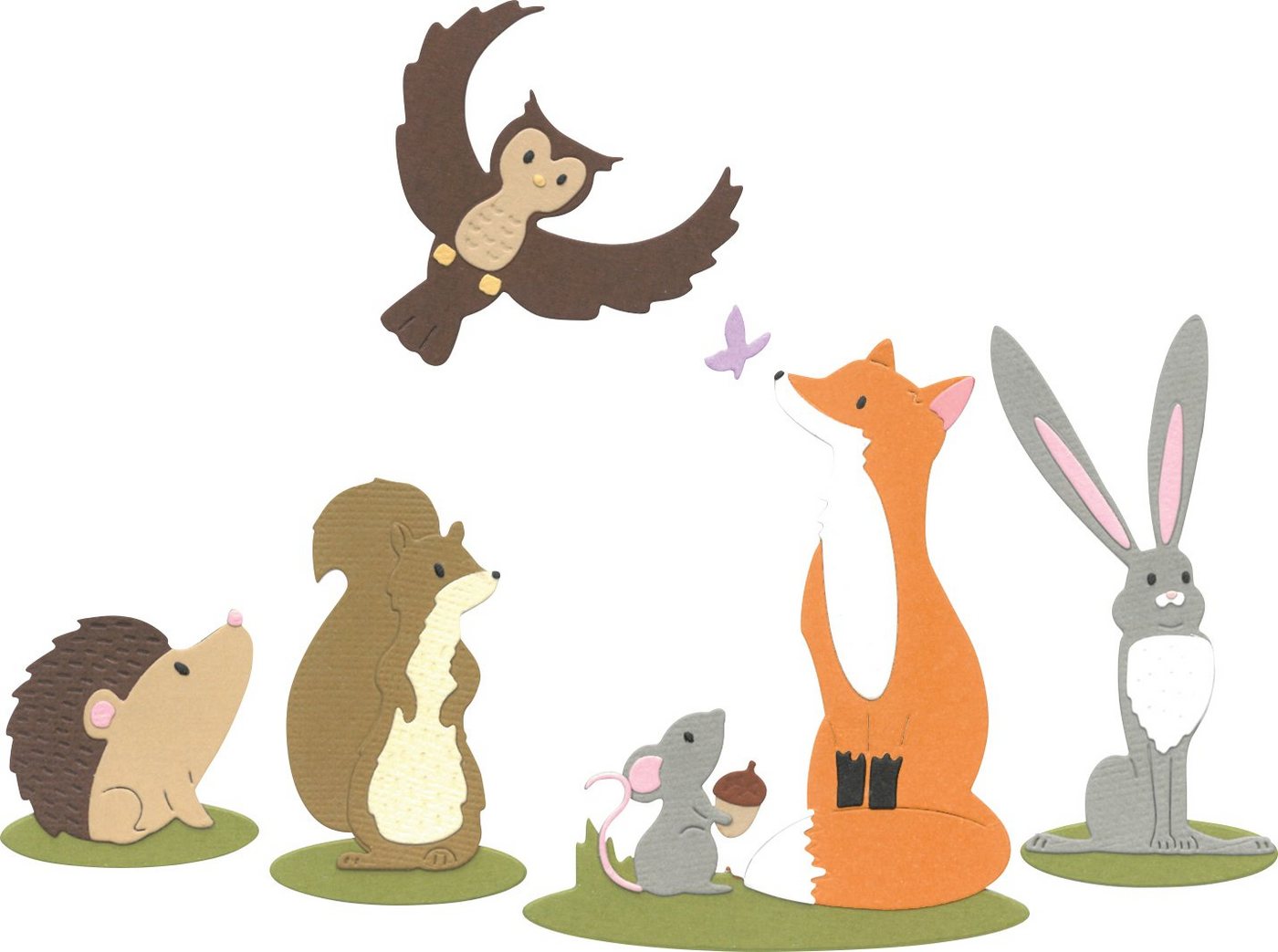 Sizzix Motivschablone Thinlits Stanzschablone Forest Animals, 10 Teile von Sizzix