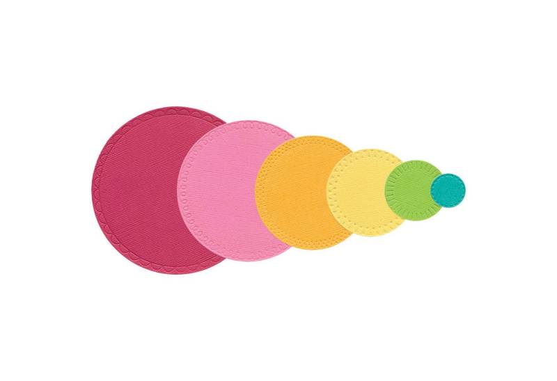 Sizzix Motivschablone Thinlits Stanzschablone 'Party Circles by Catherin, 6 Teile von Sizzix