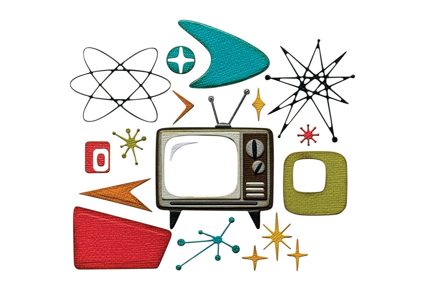 Sizzix Motivschablone Thinlits Stanzschablone 'Vault Atomic Retro by Tim, 24 Teile Sizzix Motivschablone Thinlits Stanzschablone 'Vault Atomic Retro by Tim, 24 Teile von Sizzix