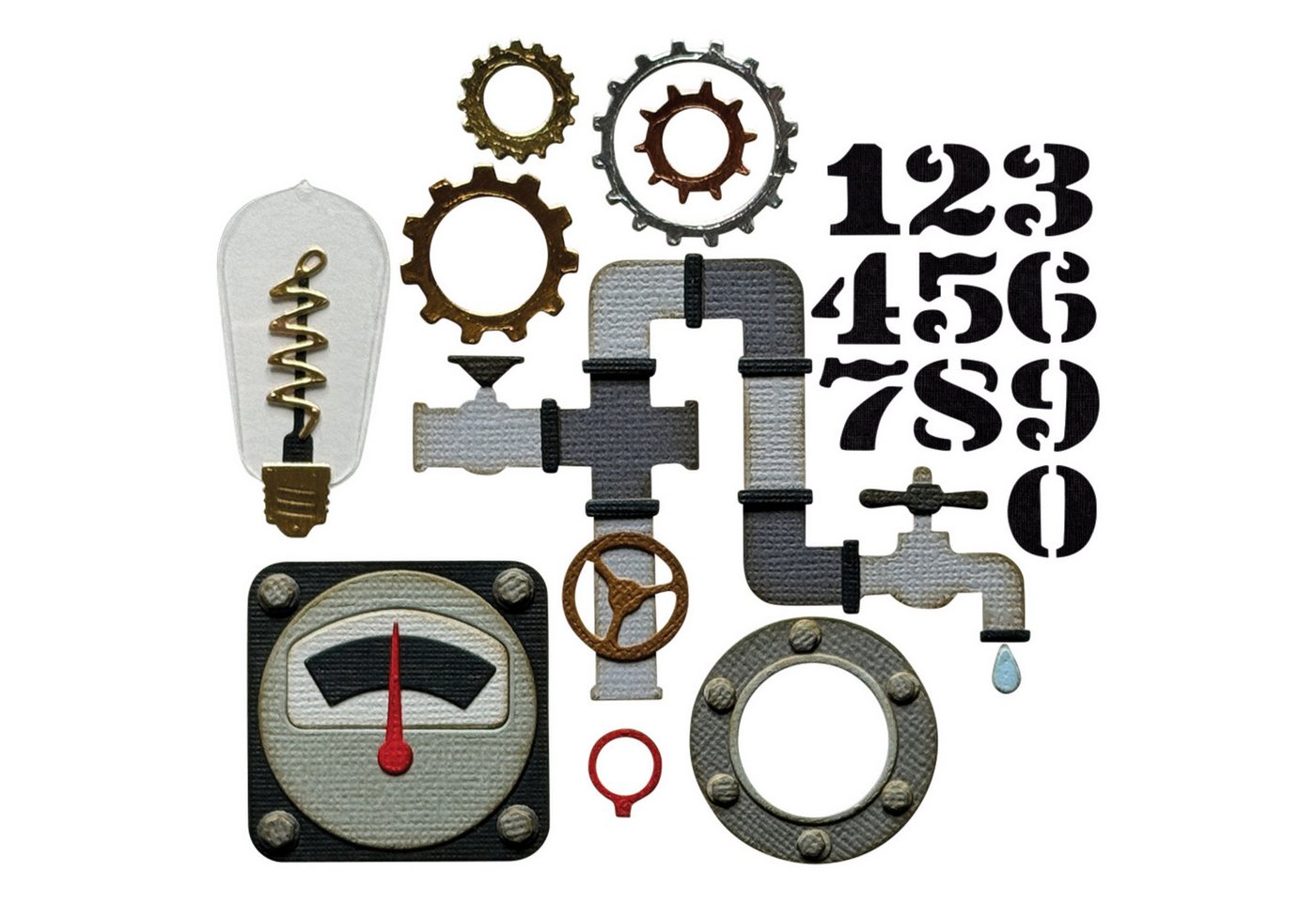 Sizzix Motivschablone Thinlits Stanzschablone 'Vault Industrial by Tim H, 37 Teile Sizzix Motivschablone Thinlits Stanzschablone 'Vault Industrial by Tim H, 37 Teile von Sizzix
