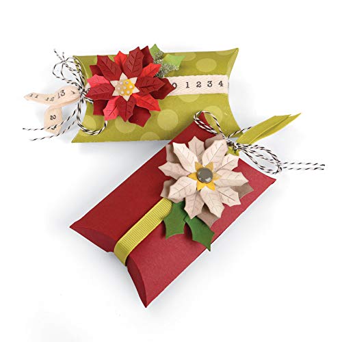 Sizzix Box Pillow und Poinsettias von Jen Long Thinlits Stanzen Set, 7er Packung, Mehrfarbig von Sizzix