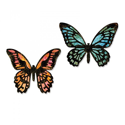 Sizzix 661802 Thinlits Stanzen Set 4 Stück - Detaillierter Mini Schmetterlinge von Tim Holtz, Stahl, Mehrfarbig, 19.10 x 14.4 x 0.4 cm von Sizzix
