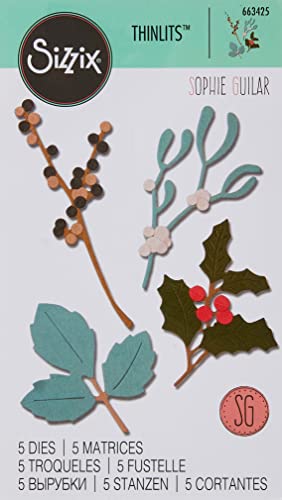 Sizzix 663425 Winter Leaves by Sophie Guilar Stanzschablonen, Mehrfarben, Einheitsgröße von Sizzix