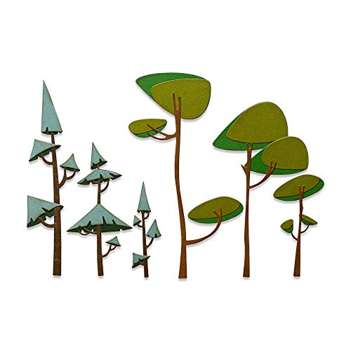 Sizzix Thinlits Stanzschablone 665217 Funky Trees von Tim Holtz 6er Pack von Sizzix