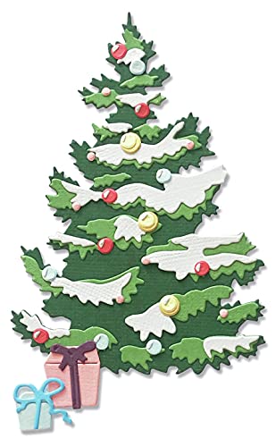 Sizzix Set Layered Christmas Tree, Thinlits Stanzschablonen, 8PK, geschichteter Weihnachtsbaum, 664712, Kunststoff, Multicolore, Einheitsgröße von Sizzix