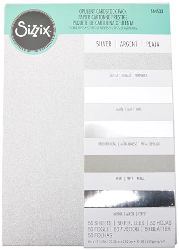 Sizzix Surfacez Opulent Cardstock A4 Silber 50 Blatt Sizzix Surfacez Opulent Cardstock A4 Silber 50 Blatt von Sizzix