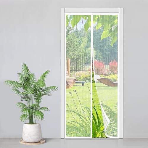 Fliegengitter Tür Magnet 75x185cm, Insektenschutz Balkontür, Magnetvorhang Ohne Bohren, Kinderleichte Klebemontage, Fliegenvorhang ist Ideal für Wohnzimmer Kellertür und Terrassentür, Weiß Fliegengitter Tür Magnet 75x185cm, Insektenschutz Balkontür, Magnetvorhang Ohne Bohren, Kinderleichte Klebemontage, Fliegenvorhang ist Ideal für Wohnzimmer Kellertür und Terrassentür, Weiß von Sjldwtmt