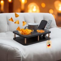 Couchbar Yolo in Schwarz Mit 2 Glasschalen Personalisierbar Snackbox Mini Für Kaffeetassen | Snackbar Weinglas von SkHolzfabrik