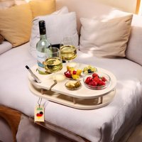 Weinbar in Cremeweiss - Snackbox Couchbar Personalisiertes Geschenk Couchtablett Snackbar Mit Getränkehalterung Für Weinflasche von SkHolzfabrik