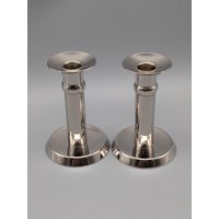 2 Kerzenständer Silberne Kerzenhalter Skandinavien, Vintage 2 Kerzenständer Silberne Kerzenhalter Skandinavien, Vintage von SkadivonWinterfeld