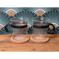Bodum Bistro Nouveau Set in Schwarz, 2 Teetassen Mit Passenden Kork Untersetzern Bodum Bistro Nouveau Set in Schwarz, 2 Teetassen Mit Passenden Kork Untersetzern von SkadivonWinterfeld