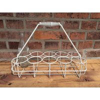 Flaschenkorb String 10 Halter Metallkorb Weiß , Vintage Flaschenkorb String 10 Halter Metallkorb Weiß , Vintage von SkadivonWinterfeld