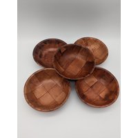 Holzschalen Braun Vintage 1970Er Jahre, Snacks, Dekoration von SkadivonWinterfeld