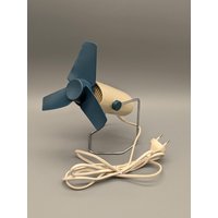 Progress Vintage Ventilator, Tischventilator Blau, Electric Fan Progress, Mid Century Interior von SkadivonWinterfeld