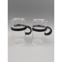 Vintage Bodum Bistro Nouveau Schwarz Tee - Oder Kaffee Gläser Hohe Version 2 Im Set von SkadivonWinterfeld