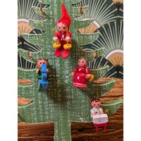 Vintage Christbaumschmuck, Weihnachtsbaumschmuck, Baumbehang Aus Holz - 4 Teile Handgemacht, Erzgebirge von SkadivonWinterfeld