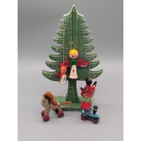 Vintage Christbaumschmuck, Weihnachtsbaumschmuck, Mini Baumbehang Aus Holz - 5 Teile Handgemacht Vintage Christbaumschmuck, Weihnachtsbaumschmuck, Mini Baumbehang Aus Holz - 5 Teile Handgemacht von SkadivonWinterfeld