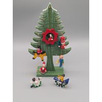 Vintage Christbaumschmuck, Weihnachtsbaumschmuck, Mini Baumbehang Aus Holz - 7 Teile Handgemacht Erzgebirge von SkadivonWinterfeld