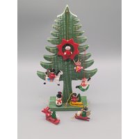 Vintage Christbaumschmuck, Weihnachtsbaumschmuck, Mini Baumbehang Aus Holz - 8 Teile Handgemacht Erzgebirge von SkadivonWinterfeld