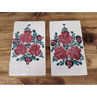 Wandkachel Keramikkachel Blumen Dekor Handbemalt von SkadivonWinterfeld